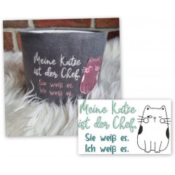Stickdatei - Spruch "Meine Katze/Mein Kater ist der Chef."